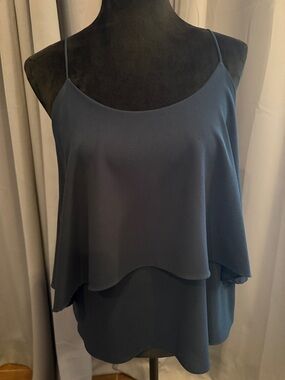 Paper Crane Navy Layered Spaghetti-Strap Camisole or blouse